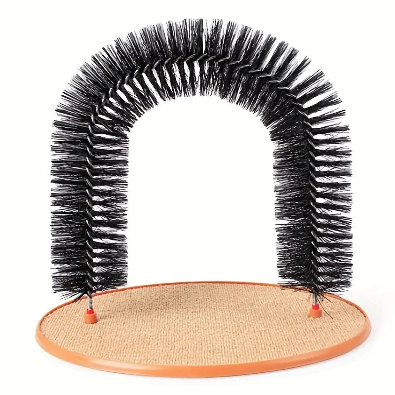 Cat Self-Grooming Arch Toy with Massage Brush and Scratching Pad - My Pet Serenity