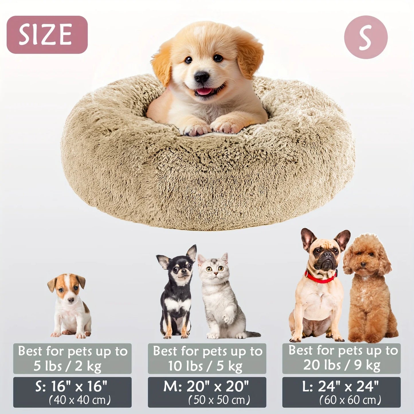 Plush Hooded Pet Bed Round Nest for Cats & Small Dogs, Soft Warm Cave - My Pet Serenity