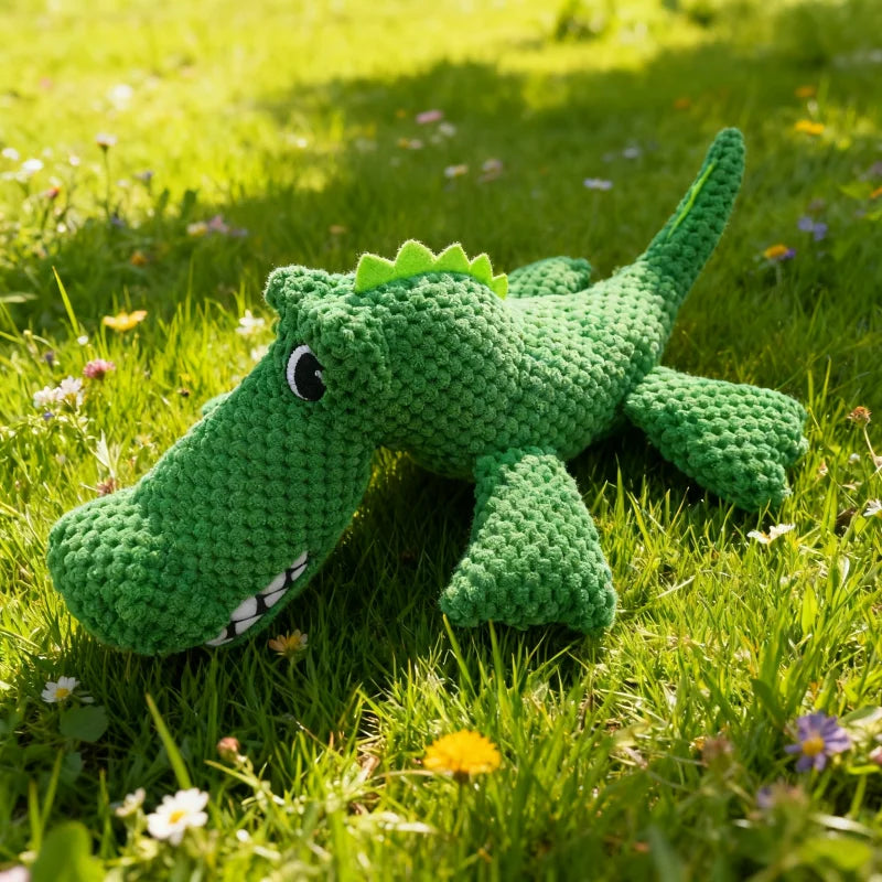 Large Crocodile Dog Toy - Indestructible Plush Squeaker Chew Toy - My Pet Serenity