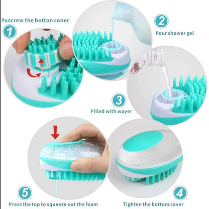 2-in-1 Pet Bath Brush: Soft Silicone Massage Comb for Dogs & Cats - My Pet Serenity