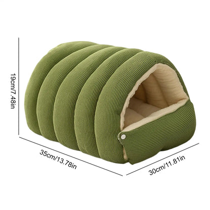 Winter Thickened Cat Bed Indoor Washable Plush Enclosed Warm Pet Bed - My Pet Serenity