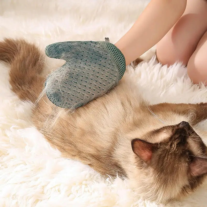 Pet grooming glove for cats and dogs hair remover, double-sided - My Pet Serenity