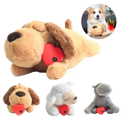 Dog Anxiety Relief Plush Toy with Heartbeat Simulator for Calm Sleep - My Pet Serenity