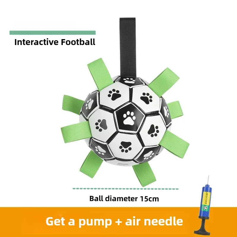 Dog Training Soccer Ball Toy Inflatable Chew-Resistant Squeaky - My Pet Serenity