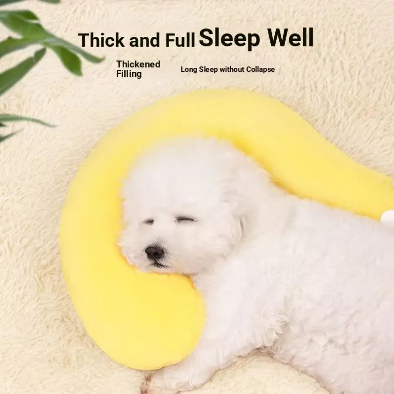 Dog and Cat Sleep Cushion Bed for Anxiety Relief Winter Snuggle Pillow - My Pet Serenity