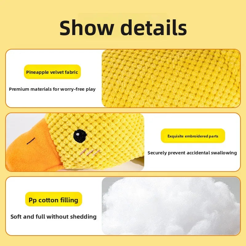 Dog Plush Calming Duck Squeaky Toy - Durable Puppy Sleep Companion - My Pet Serenity