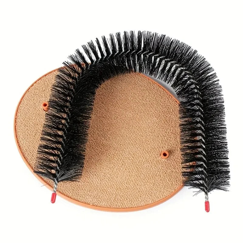 Cat Self-Grooming Arch Toy with Massage Brush and Scratching Pad - My Pet Serenity