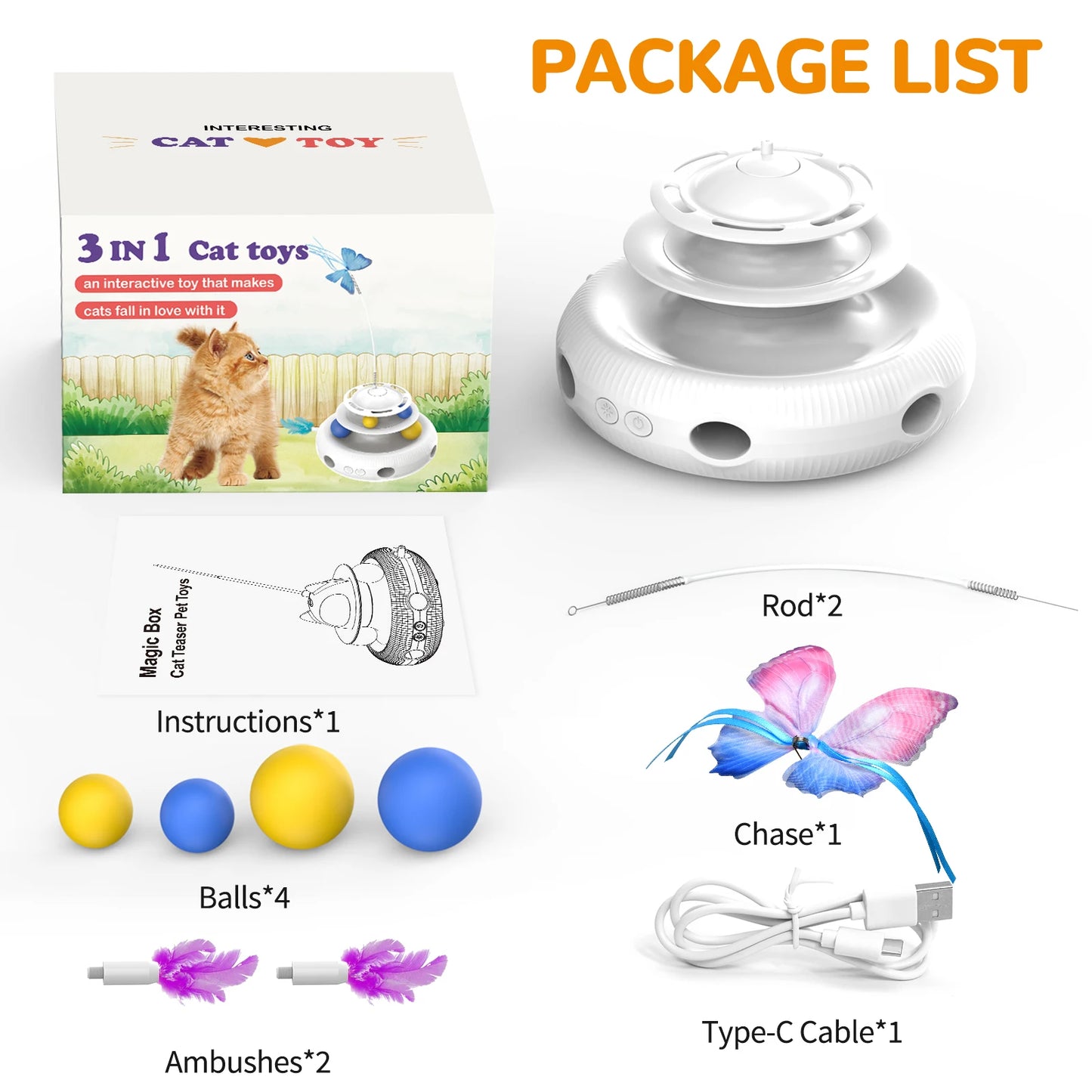 Rechargeable USB Cat Laser Toy - Interactive Indoor Puzzle Feather - My Pet Serenity