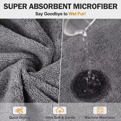 Dog Bathrobe Set Quick-Dry Pet Towel for Cold Weather Beach Use - My Pet Serenity