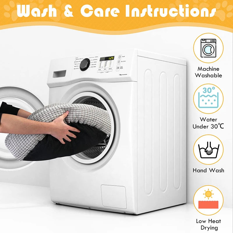 Hooded Orthopedic Donut Dog Bed Fluffy Washable Non-Slip Calming Cave - My Pet Serenity