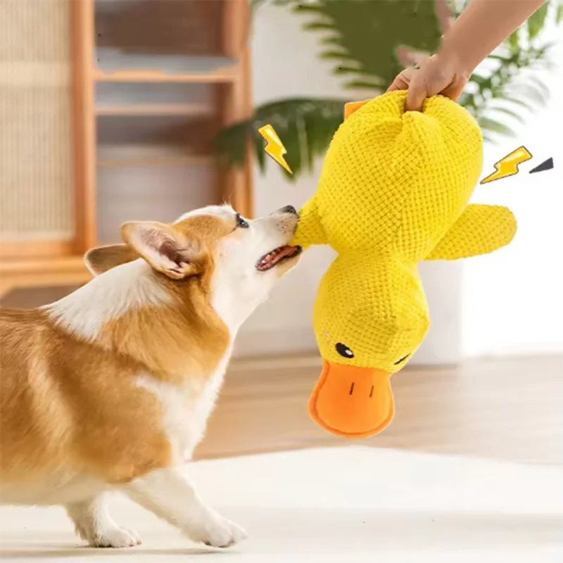Duck Plush Dog Toy Chew-Resistant Quacking Sound Soft Durable Toy Dogs - My Pet Serenity