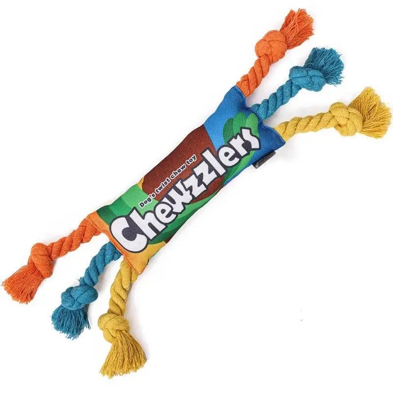 Rainbow Twist Candy Dog Chew Toy with Squeaker - Bite-Resistant - My Pet Serenity