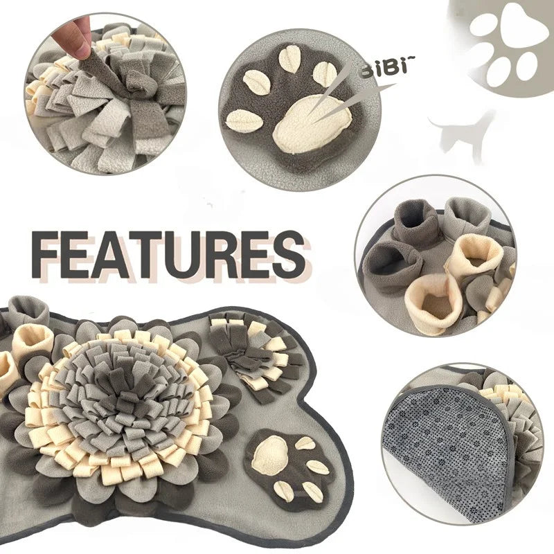 Snuffle Mat for Small/Medium Dogs - Soft Fleece, Squeaky Toy, SlowFeed - My Pet Serenity
