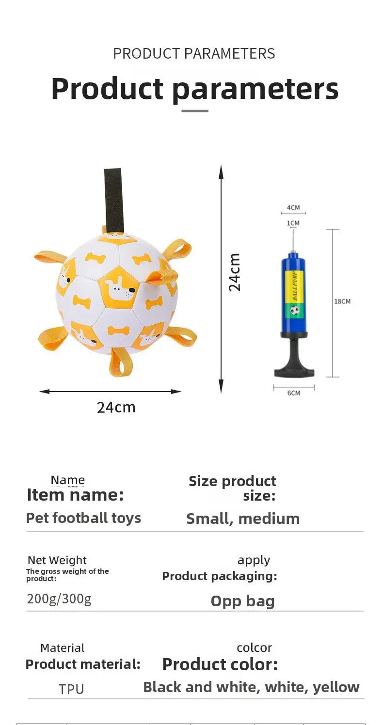 Dog Training Soccer Ball Toy Inflatable Chew-Resistant Squeaky - My Pet Serenity