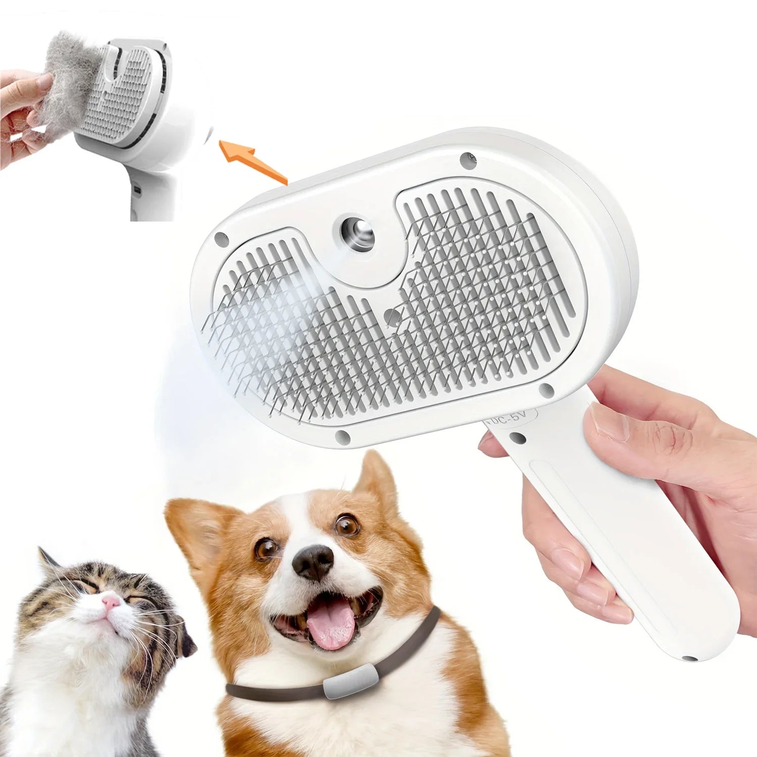 Pet grooming steam brush for dogs and cats - hair removal & cleaning - My Pet Serenity