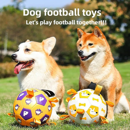 Dog Training Soccer Ball Toy Inflatable Chew-Resistant Squeaky - My Pet Serenity