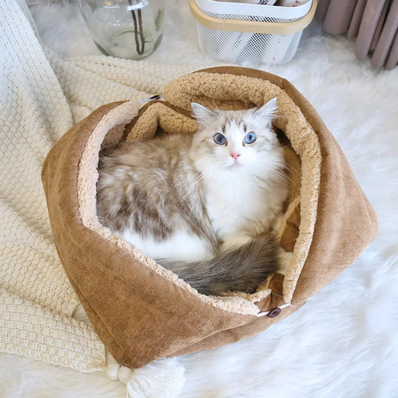Warm Thick Cat Bed, Foldable Pet Mat for Cats and Small Dogs, Indoor - My Pet Serenity