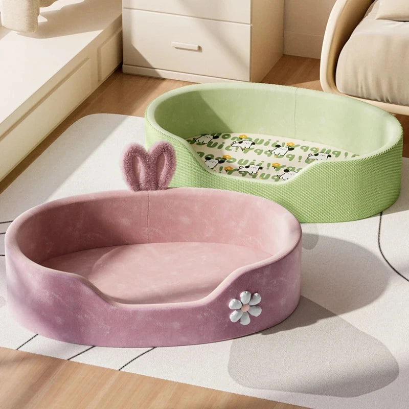 Winter Warm Plush Pet Bed for Cats and Small Dogs - Round Cat Bed - My Pet Serenity