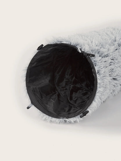 Winter Plush Cat Bed with Tunnel for Indoor Cats - Donut Peephole - My Pet Serenity