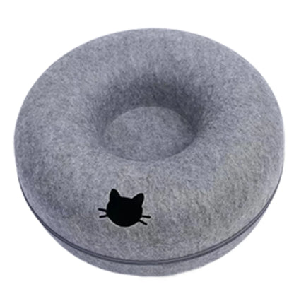 Cat Tunnel Bed - Interactive Felt Indoor Toy for Cats and Kittens - My Pet Serenity