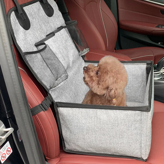 Dog Car Front Seat Booster with Storage Pockets for Small–Medium Dogs - My Pet Serenity