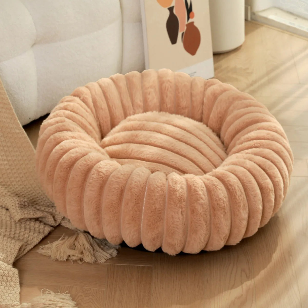 Round Pet Bed for Large Dogs and Cats, Washable All-Season Sofa Bed - My Pet Serenity