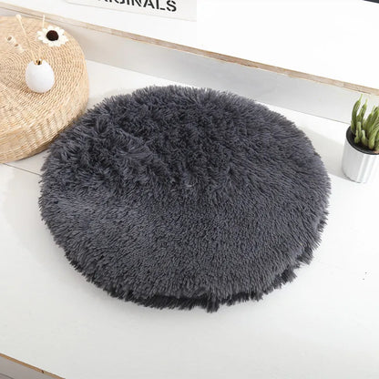 Round Cat & Small Dog Bed - Plush Fleece Sleep Mat, Cozy Nest - My Pet Serenity