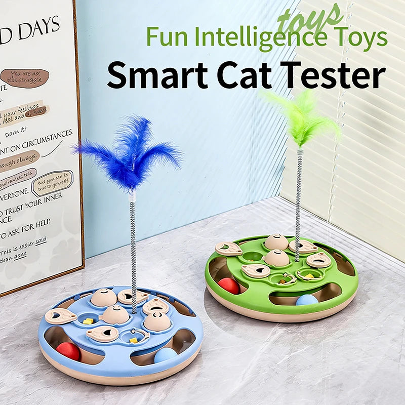 Cat Puzzle Toy Slow Feeder for Indoor Cats, Interactive Turntable - My Pet Serenity