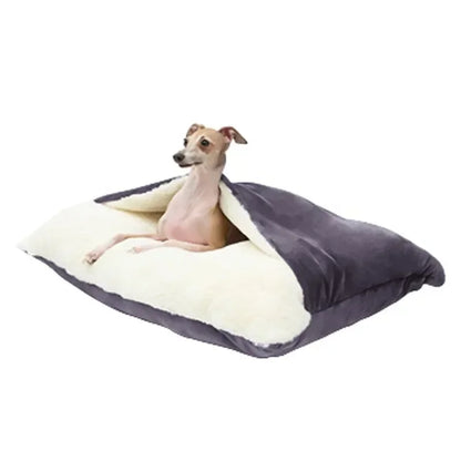 Large dog bed with removable cover, warm kennel and blanket - My Pet Serenity
