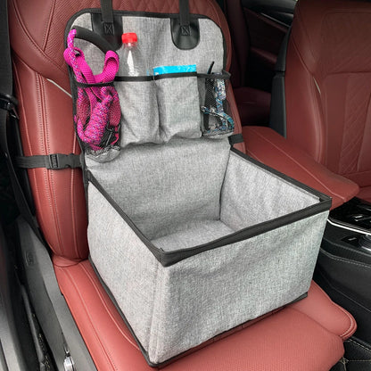 Dog Car Front Seat Booster with Storage Pockets for Small–Medium Dogs - My Pet Serenity