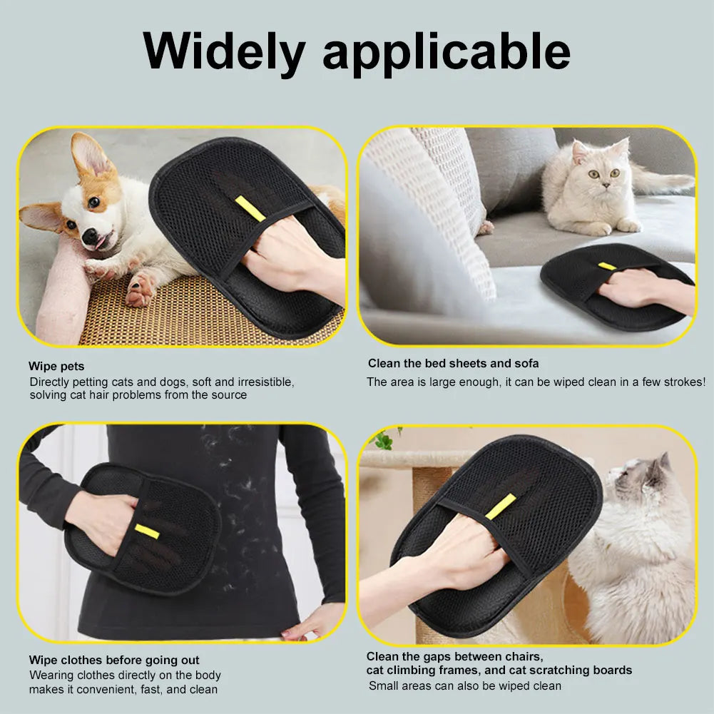 Pet Grooming Gloves Hair Remover for Dogs, Cats, Rabbits with Fur - My Pet Serenity
