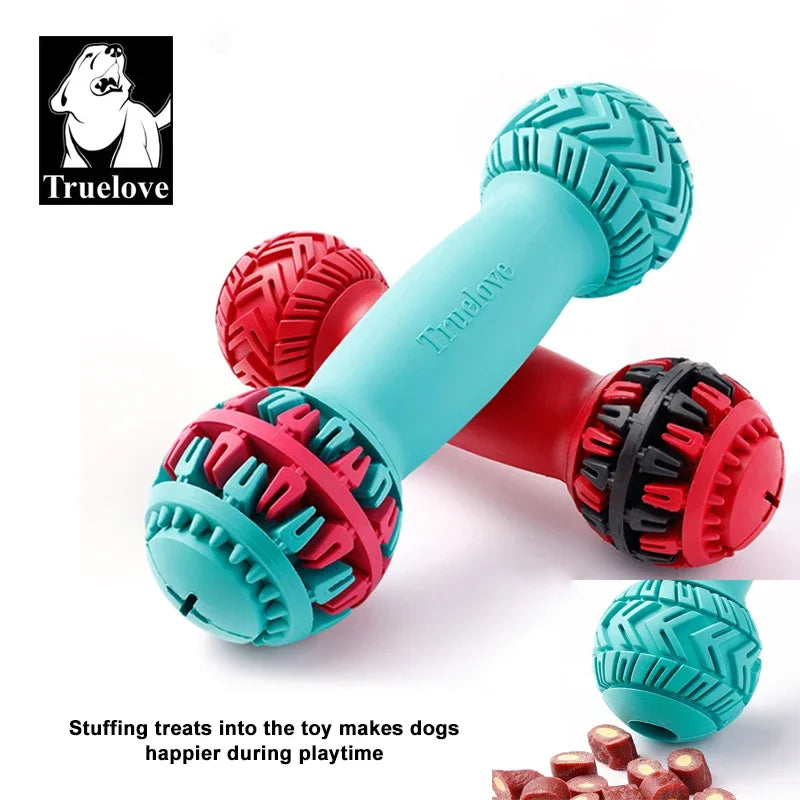 Durable Leak-Proof Treat Dispenser Dog Toy Dumbbell Slow Feeder - My Pet Serenity