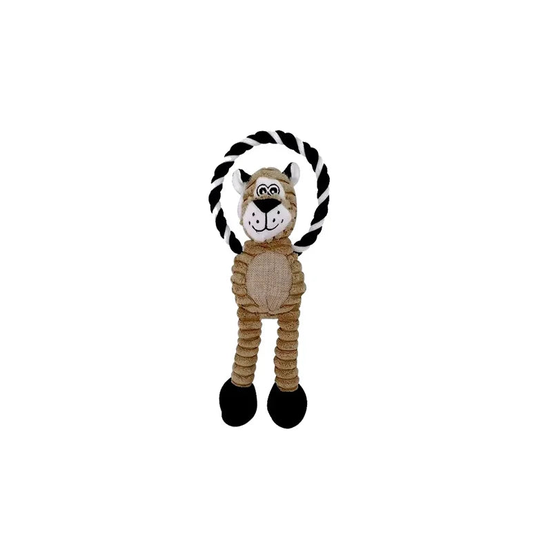 Dog Plush Squeaky Toy Set Lion, Elephant, Monkey – Interactive Chew - My Pet Serenity