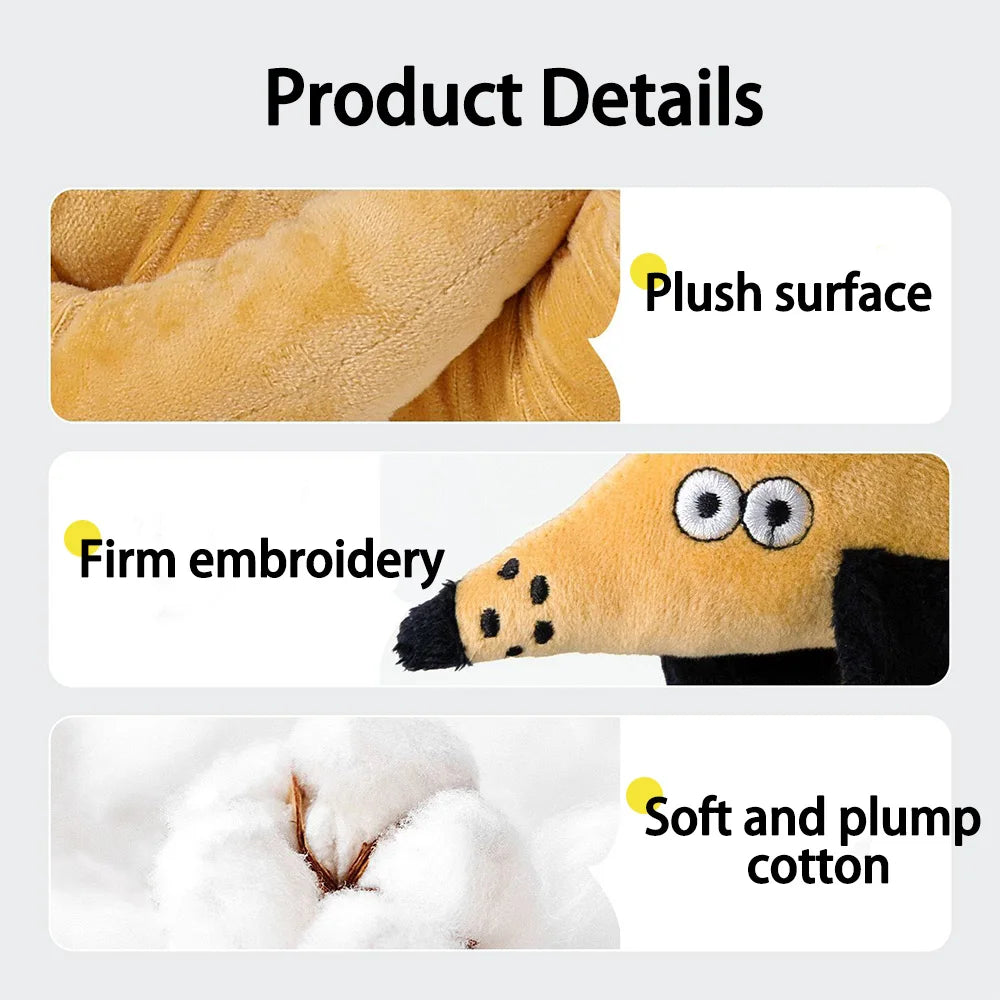 100cm Sausage Dog Plush Toy with Squeaker for Teething - My Pet Serenity