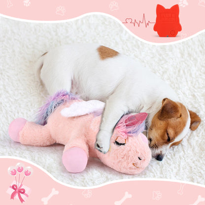 Puppy Plush Unicorn Dog Toy Heartbeat Sound - Sleep Aid, Durable - My Pet Serenity