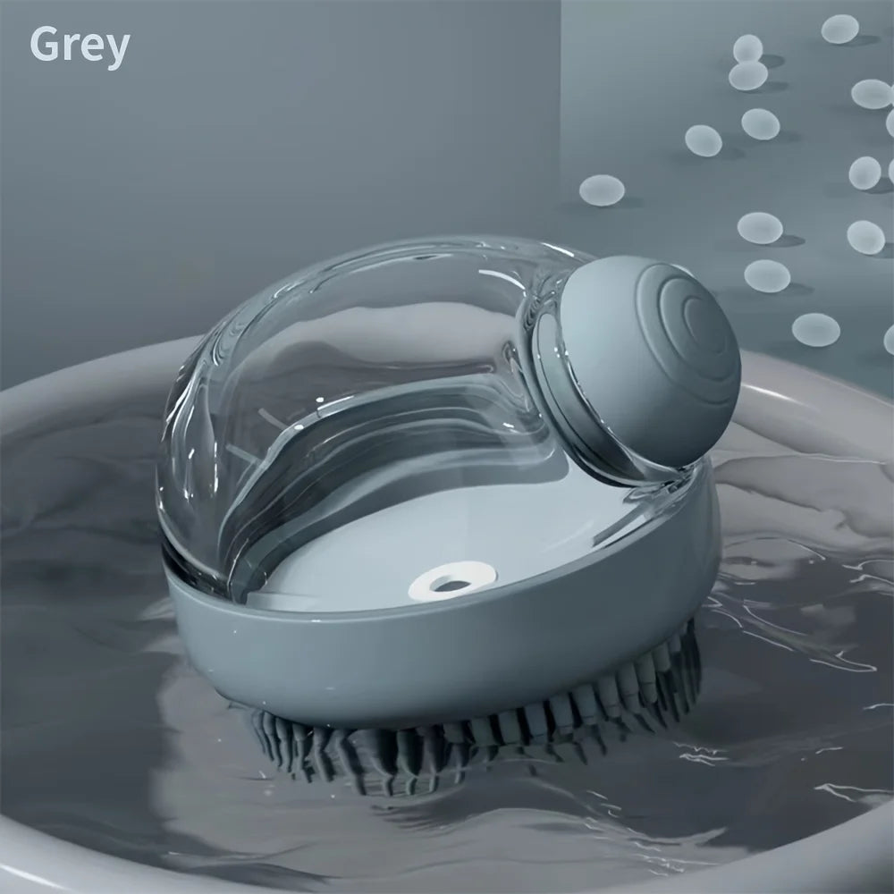 Dog Bath Brush with Soap Dispenser - Silicone Bristles, Pet Grooming - My Pet Serenity