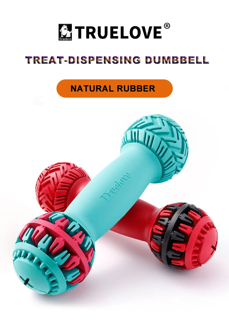 Durable Leak-Proof Treat Dispenser Dog Toy Dumbbell Slow Feeder - My Pet Serenity