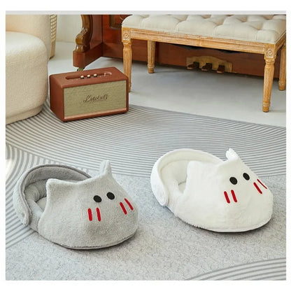Semi-Enclosed Cat Kennel for Winter Warmth - All-Season Non-Slip Gray - My Pet Serenity