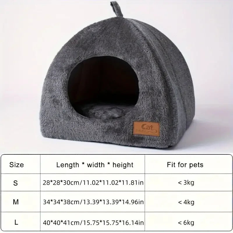 Semi-Enclosed Cat Bed Pet Tent for Cats and Small Dogs, Cozy Cave - My Pet Serenity