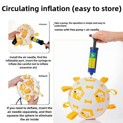 Dog Training Soccer Ball Toy Inflatable Chew-Resistant Squeaky - My Pet Serenity