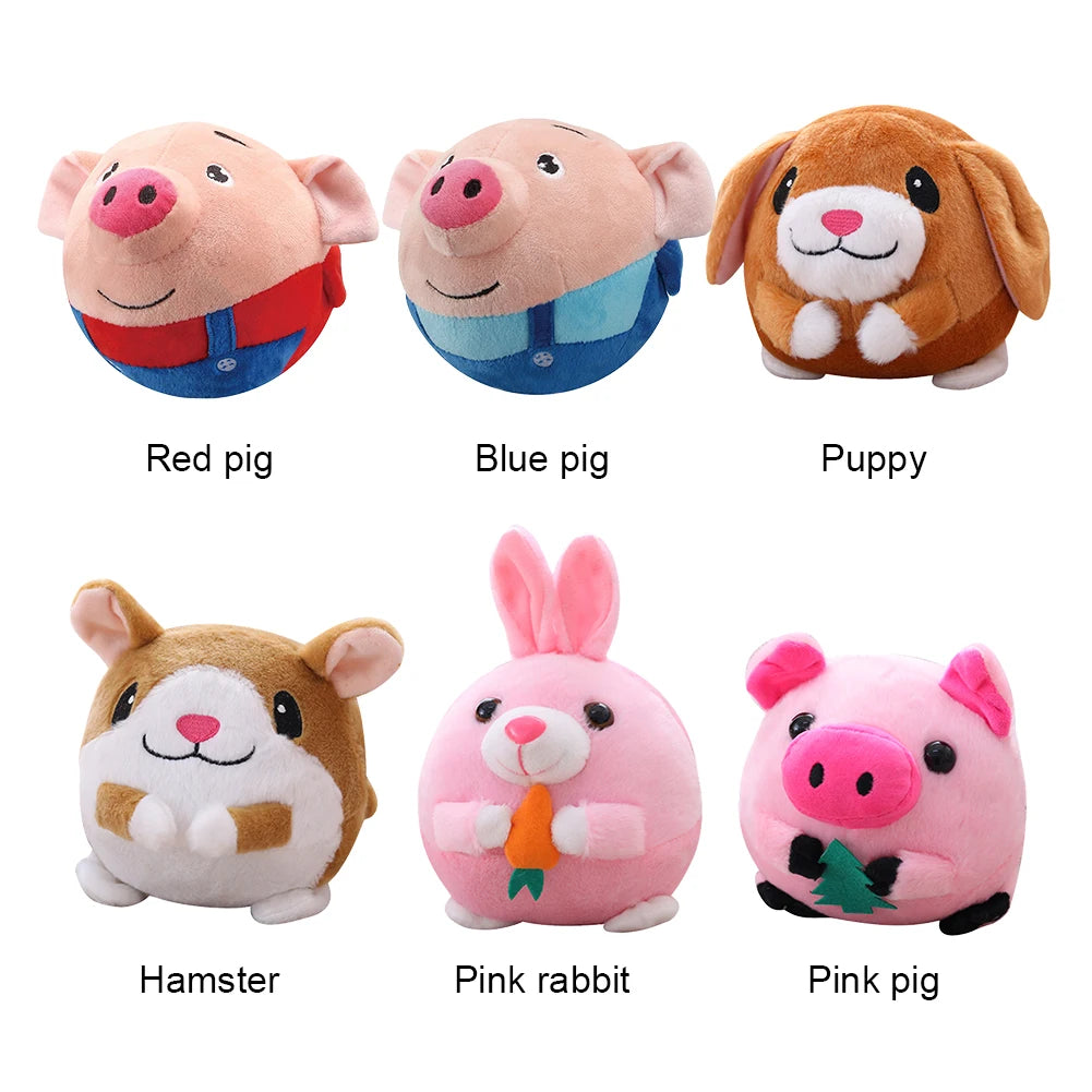 Plush Automatic Bouncing Dog Toy, Bite-Resistant Squeaky for Small Dog - My Pet Serenity