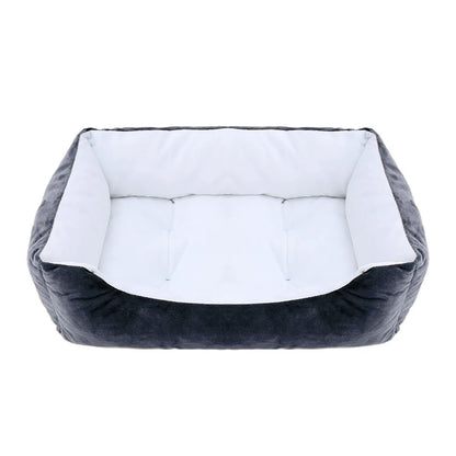 Square Plush Dog Cat Bed - Medium/Small Calming Kennel Sofa Cushion - My Pet Serenity