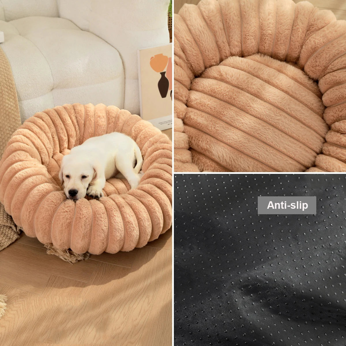 Round Pet Bed for Large Dogs and Cats, Washable All-Season Sofa Bed - My Pet Serenity