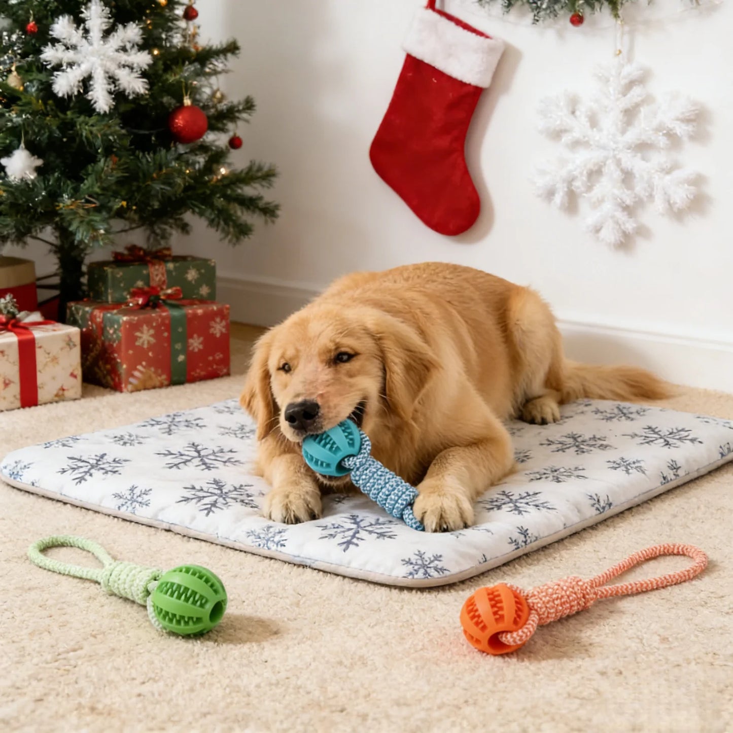 Durable braided rope dog chew toy with dental cleaning for small dogs - My Pet Serenity