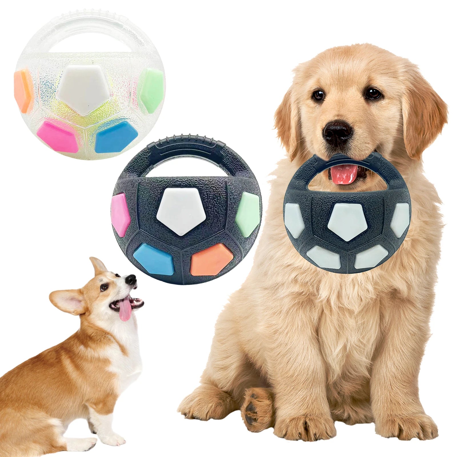 Calming Ball with Handle - Squeaky Football Toy for Medium-Large Dogs - My Pet Serenity