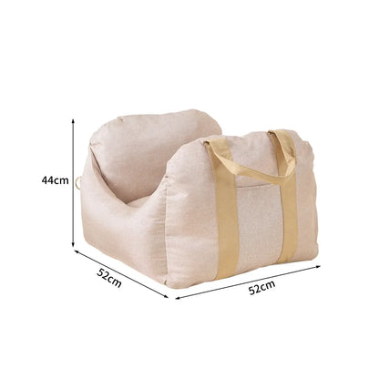 Pet Car Seat Belt & Non-Slip Bed for Small Dogs, Washable Carrier - My Pet Serenity