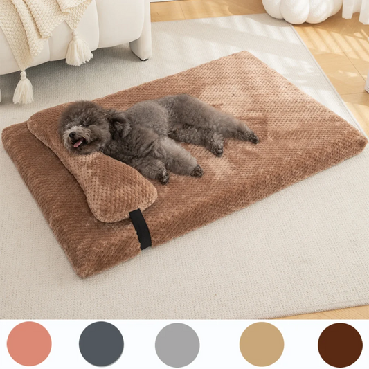 Warm Calming Dog Bed with Pillow Plush Mat Removable Winter Cover for Dogs and Cats - My Pet Serenity