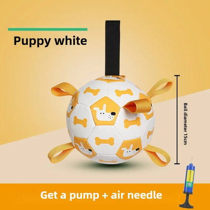 Dog Training Soccer Ball Toy Inflatable Chew-Resistant Squeaky - My Pet Serenity