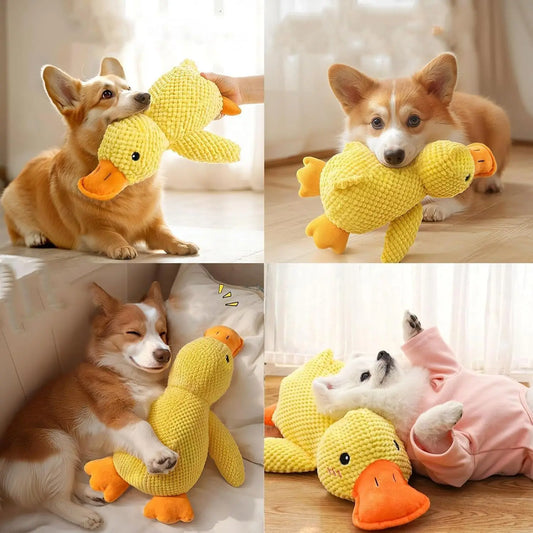 Duck Plush Dog Toy Chew-Resistant Quacking Sound Soft Durable Toy Dogs - My Pet Serenity