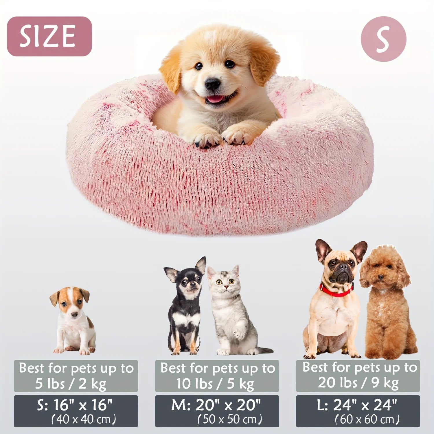 Plush Hooded Pet Bed Round Nest for Cats & Small Dogs, Soft Warm Cave - My Pet Serenity